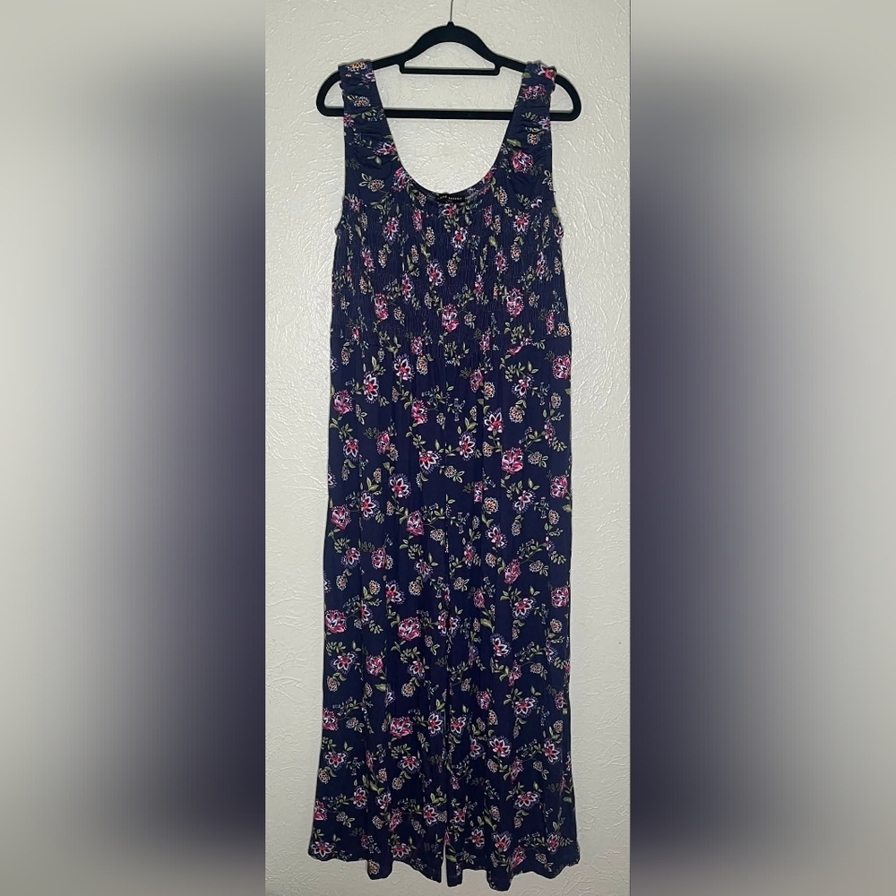 NWT Lane Bryant 18/20 Floral Sleeveless Maxi Dress Navy Pink Boho Plus Size